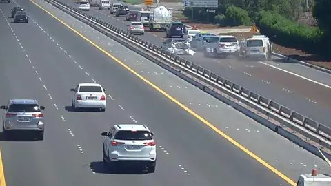 Un momento del accidente. (Policía de Abu Dhabi)