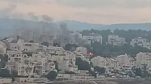 Una imagen de X del impacto del misil.