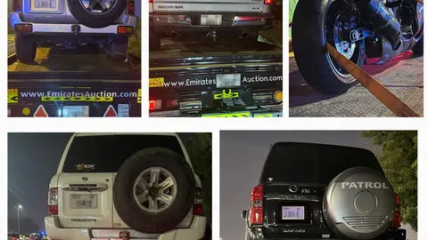 Coches confiscados en Dubai por la policía. (X)