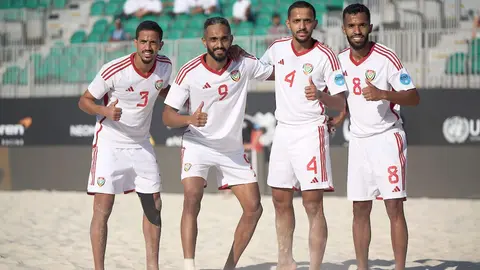 Selección emiratí de Fútbol Playa. (WAM)
