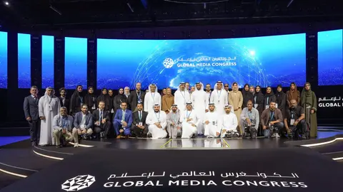 Organizadores y asistentes al Congreso Global de Medios en Abu Dhabi. (WAM)