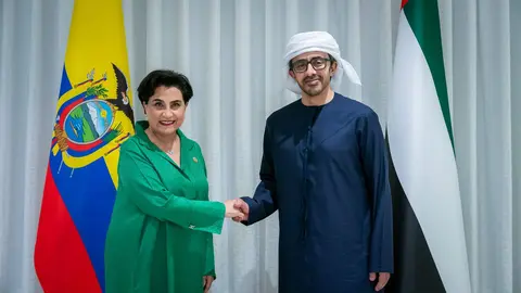 Los ministros de Exteriores de EAU y Ecuador en Al Ain. (WAM)