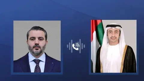 Los ministros de Exteriores de EAU y Siria. (WAM)