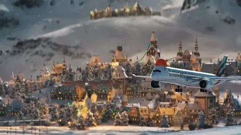 Una captura de pantalla del vídeo de Emirates por Navidad.