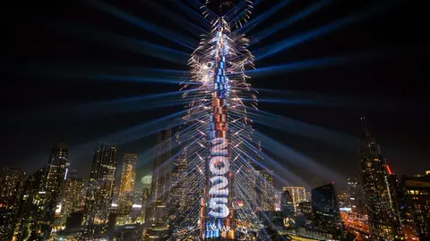El Burj Khalifa recibe con su espectacularidad habitual el Año Nuevo 2025. (Fuente externa)