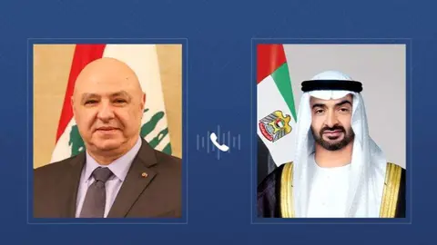 Los presidentes de EAU y Líbano. (WAM)