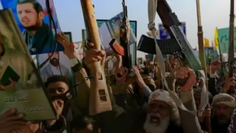 Una imagen de hutíes en Yemen. (Fuente externa)