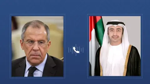 Los ministros de Exteriores de EAU y Rusia. (WAM)