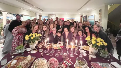 Francisco Alonso y José Toledo, durante la recepción de despedida celebrada en Dubai acompañados de numerosos invitados. (Cedida)