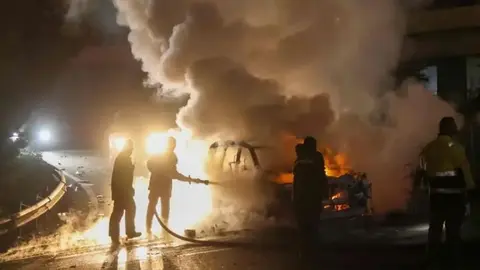 Una imagen del ataque en Líbano. (Fuente externa)
