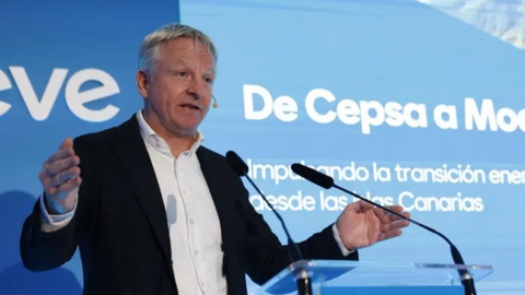 El CEO de Moeve, Maarten Wetselaar, en la presentación de la nueva marca en Tenerife. (Moeve)