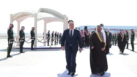 El presidente de El Líbano, Joseph Aoun, a su llegada a Riad. (Prensa Latina)