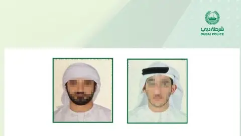 La Policía de Dubai difundió esta imagen de los detenidos.