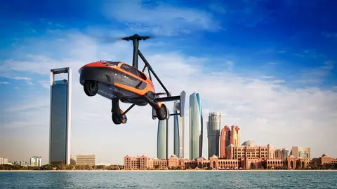 El vehícuclo FlyDrive PAL-V Liberty en Abu Dhabi. (WAM)