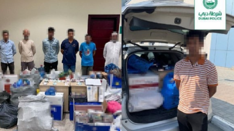 Imagen de los vendedores ambulantes detenidos difundida por la Policía de Dubai.