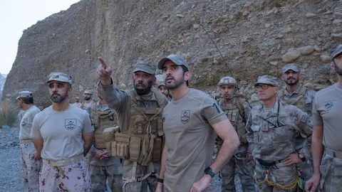 El jeque Hamdan durante los ejercicios. (WAM)