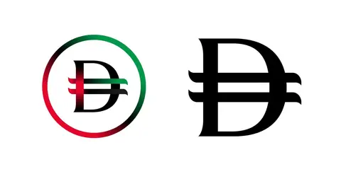 El símbolo del dirham de EAU. (WAM)