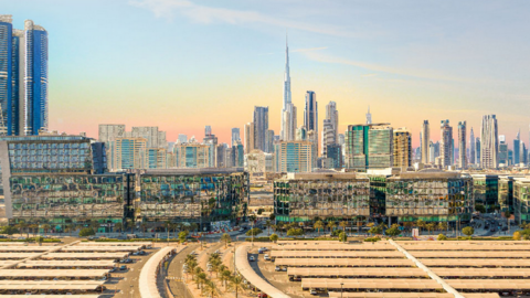 Perspectiva de Dubai Design District con el Burj Khalifa de Fondo. (Dubai Tourism Office)
