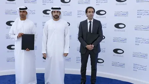 El príncipe heredero de Dubai, durante la presentación de la iniciativa. (WAM)
