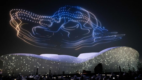 Espectáculo de drones en TeamLab Phenomena. (X)