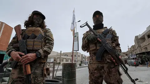 Seguridad ante el palacio presidencial en Damasco. (Fuente externa)