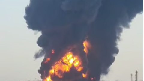 Una imagen del fuego en Sharjah. (Fuente externa)