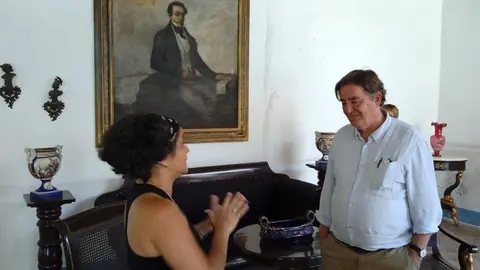 García Montero, en la casa natal del poeta José María Heredia. (Sergio Martínez Martínez)