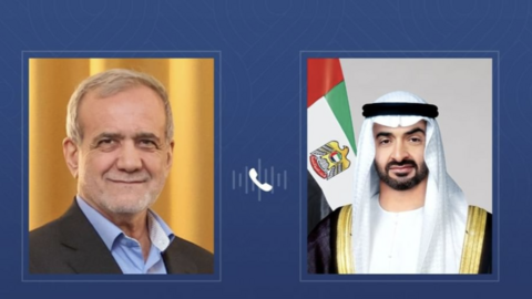 Los presidentes de Emiratos Árabes y de Irán. (WAM)