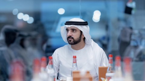 El jeque Hamdan durante un acto en Dubai. (X)