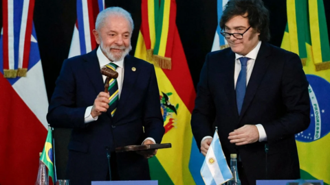 Los líderes de Brasil y Argentina, durante la cumbre de Mercosur. (Fuente externa)