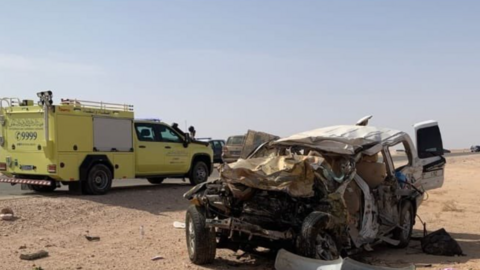 Estado del vehículo tras el accidente. (@CDAA_OMAN)