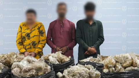 Detenidos por tráfico de drogas. (Mnisterio del Interior de EAU)