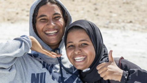Palestinos en Gaza. (X)