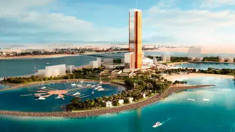 Maqueta del Wynn Integrated Resort en Al Marjan Island. (X)