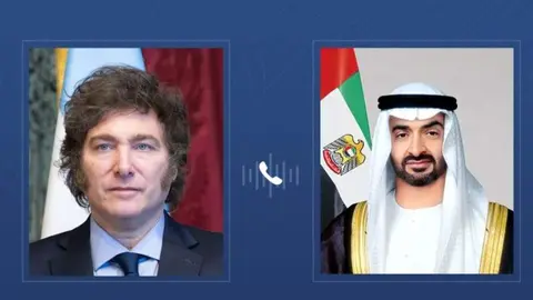 Los presidentes de EAU y Argentina. (WAM)