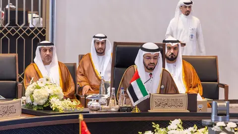 Al Darei interviene en la 11 Reunión Ministerial de Funcionarios Responsables de Asuntos Islámicos y Dotaciones de los países del Consejo de Cooperación del Golfo, celebrada en Kuwait. (WAM)