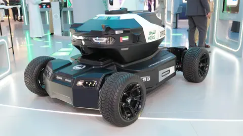 La patrulla autónoma representa una nueva generación de tecnología policial avanzada. (Dubai Police)