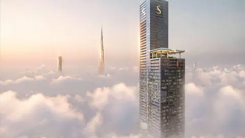 Representación de la torre Sobha SkyParks en Sheikh Zayed Road de Dubái. (Shobha Realty)