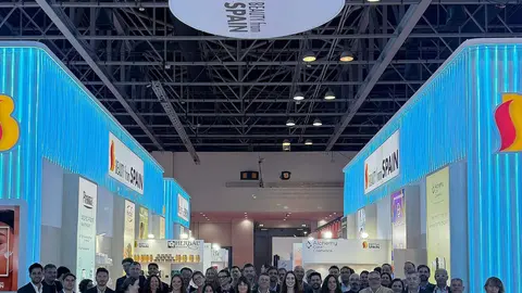 Perspectiva del pabellón de España en la feria Beautyworld Middle East. (Cedida)