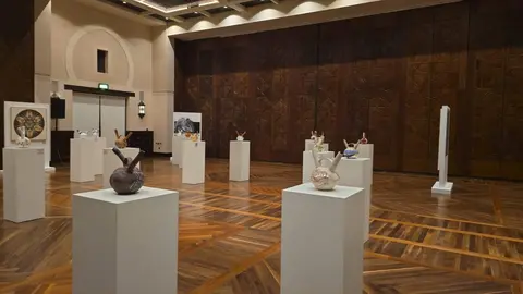Cerámicas de la exposición. (Cedida)