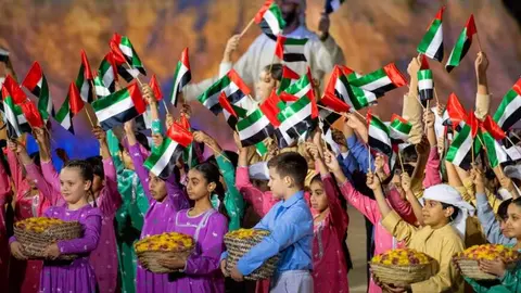 Celebraciones por el Día Nacional en Jebel Hafeet, el año pasado. (Tribunal Presidencial de EAU)