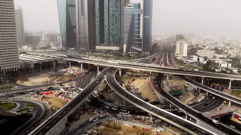 Imagen a&eacute;rea de los puentes. (Dubai Media Office)