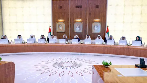Reuni&oacute;n del Gabinete de EAU este lunes. (Dubai Media Office)