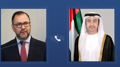 Los ministros de Exteriores de Emiratos y Venezuela. (WAM)