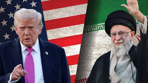Trump y el ayatollah Ali Khamenei. (X)