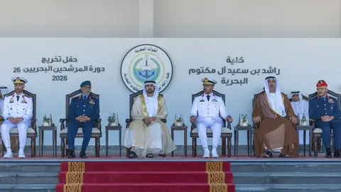 El jeque Hamdan en la ceremonia de graduaci&oacute;n. (WAM)