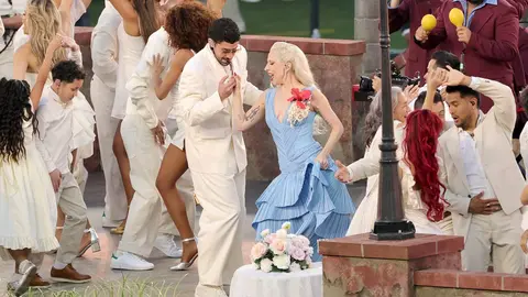 Bad Bunny en la final de la Super Bowl. (X)