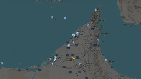 Captura de pantalla de la web Flightradar24 a &uacute;ltima hora del 2 de marzo de 2026.