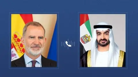 El presidente de EAU y el rey de Espa&ntilde;a. (WAM)