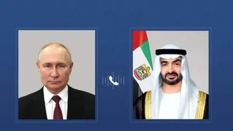 Los presidentes de Emiratos y Rusia. (WAM)